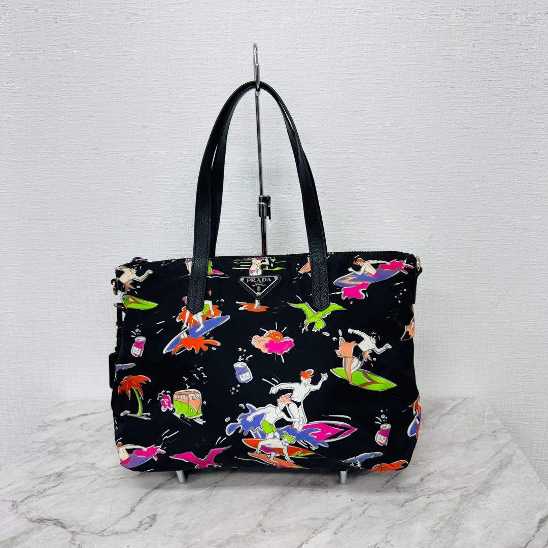 ✨PRADA✨プラダ✨三角ロゴプレート✨ブラック✨ナイロン✨ハンドバッグ✨