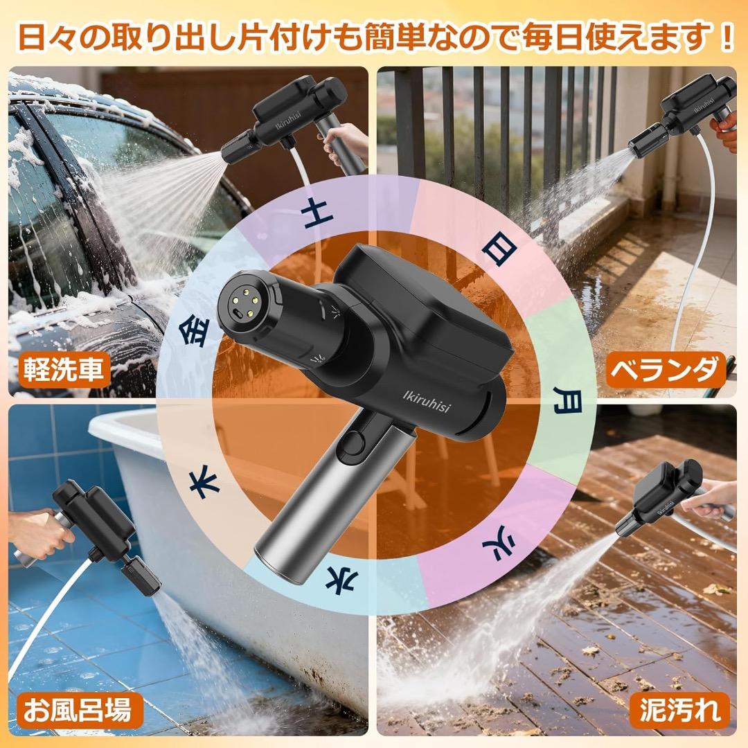 【最終セール】高圧洗浄機 ハンディ コードレス USB-C充電式 洗浄 洗車